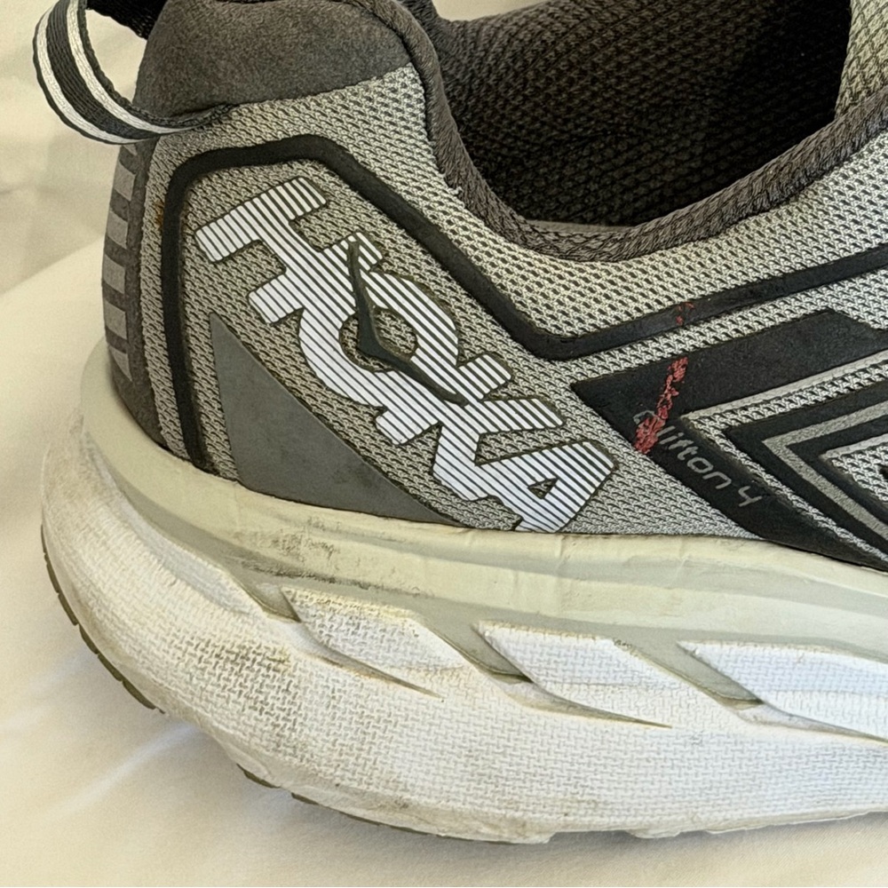 Hoka Clifton 4 Men’s Size 12 Max Cushion Running Shoes Gray - Picture 7 of 10